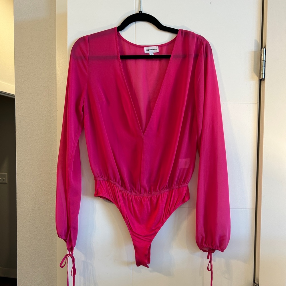 Superdown Longsleeve Mesh Bodysuit